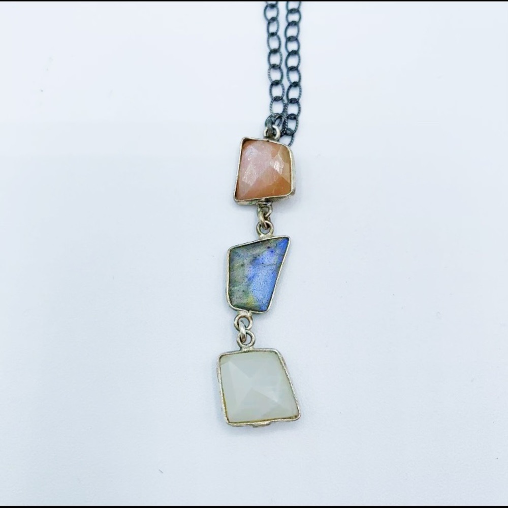 ADORNIA Sterling Silver Triple Drop Necklace